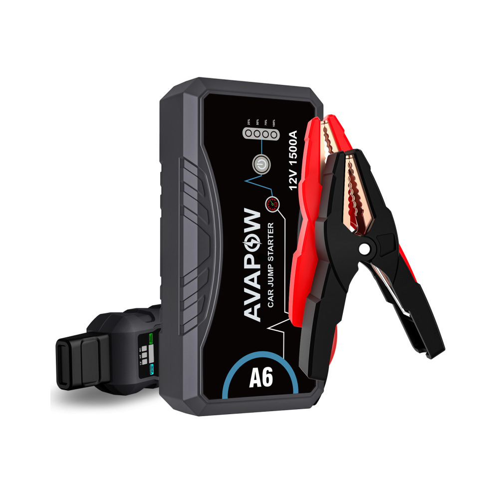 AVAPOW A6 Kompakt Taşınabilir 12V Akü Zorla Çalıştırma İşlevli (Bitmiş Aküyü Çalıştıran) (Force Start) Özellikli Acil Durum Kiti Araç Enerji Takviye Cihazı Şarj İstasyonu Jump Starter Güç Kaynağı Power Bank 10000mAh