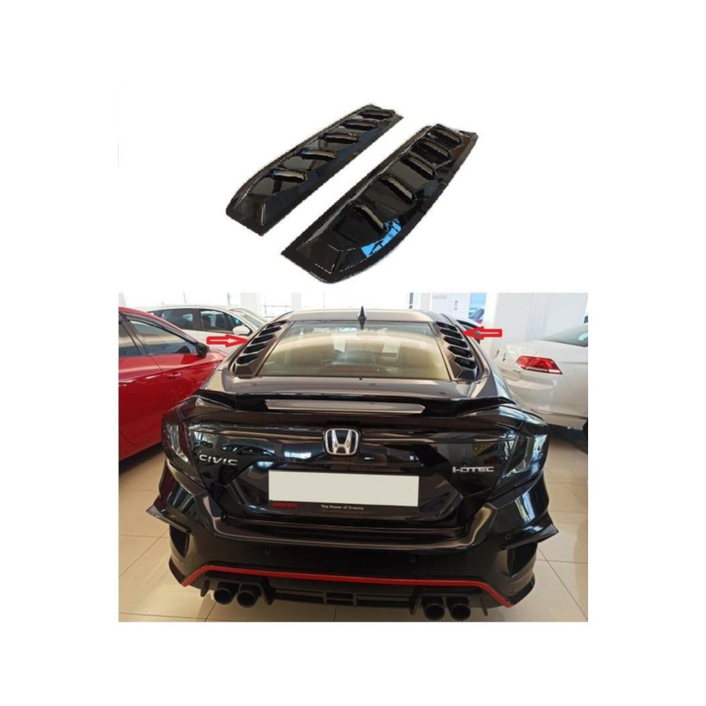 Honda Civic Için Uyumlu Fc5 Cam Üstü Kaplama 2 Parça Piano Black