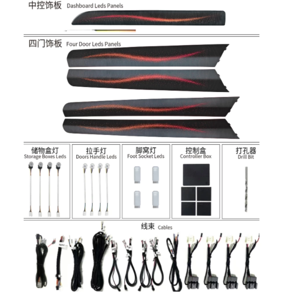 Audi Q8 Araç içi Ambiyans RGB Led Aydınlatma 2019 2020 2021 2022 2023 2024