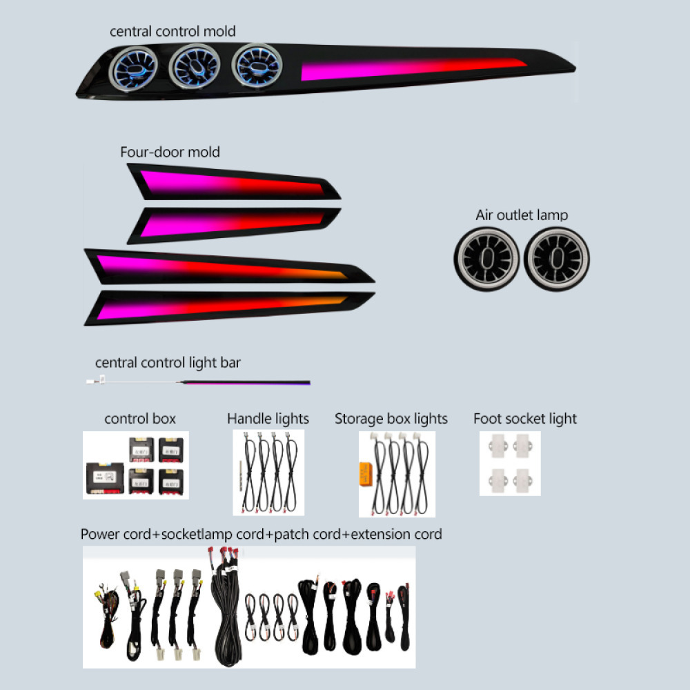 Mercedes Benz W204 2010-2014 C-Class Sınıfı Araç içi Atmosfer Ambiyans Led Işık Aydınlatma Seti