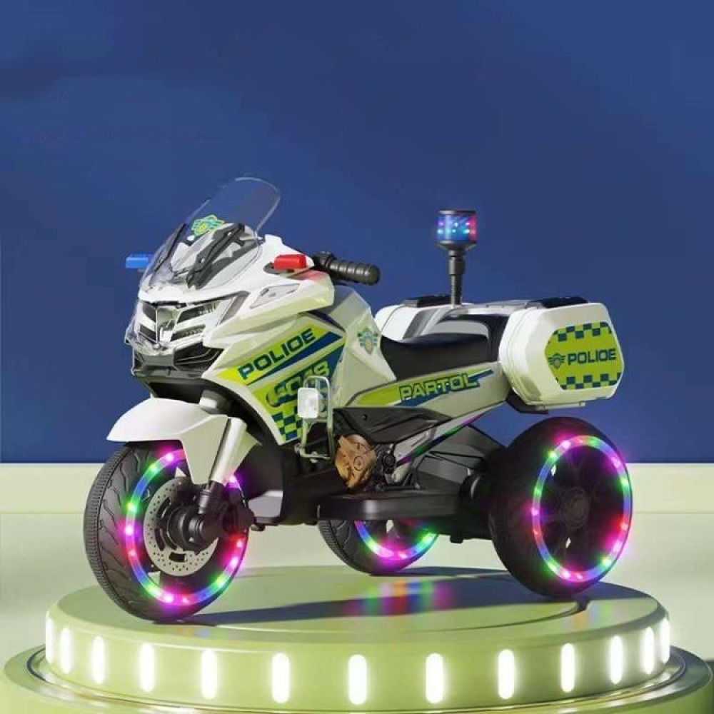 Luminous-Patrol 12V - Işıklı Tekerlekli, Sirenli ve Çakarlı, Üç Tekerlekli Akülü Polis Motoru