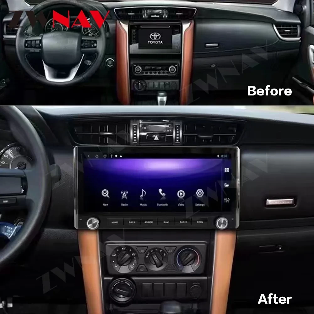 Toyota Fortuner (2015-2023) İçin 12.3 İnç Android 12.0 Multimedya Sistemi