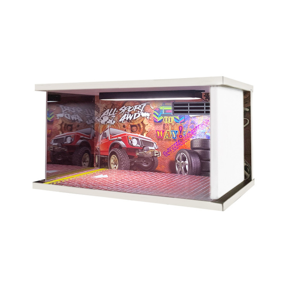1/24 Ölçekli Ses Kontrollü LED Aydınlatmalı Diecast VIP Garaj Sahnesi – Koleksiyonunuzda Akıllı Işık Devrimi