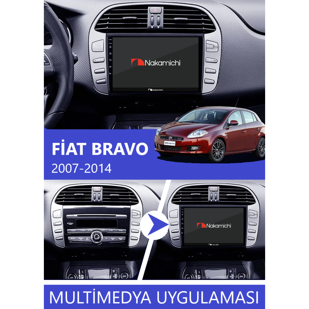 Fiat Bravo (2007-2014) Uyumlu Android Multimedya Navigasyon Sistemi