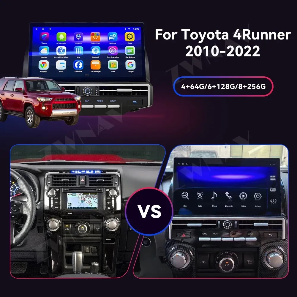 Toyota 4Runner (2010-2023) İçin 14.0 İnç Android 14.0 Multimedya Sistemi