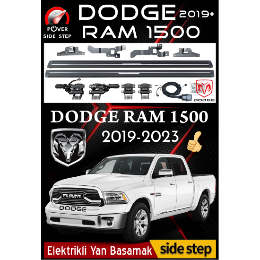 Dodge RAM 1500 2019-2023 Otomatik Elektrikli Yan Basamak