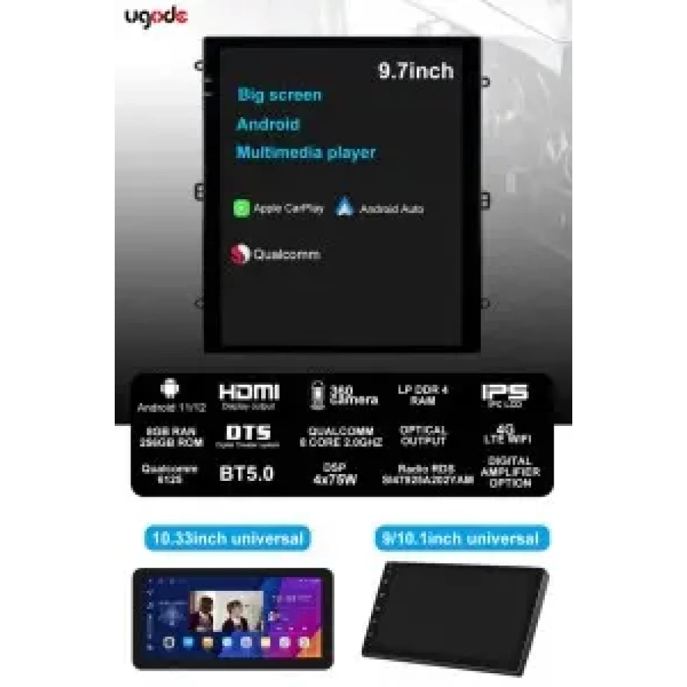 Tüm Araçlar için Universal 9.7 / 10.33 inch - CarPlay - Android - GPS Navigasyon - Multimedya Ekran