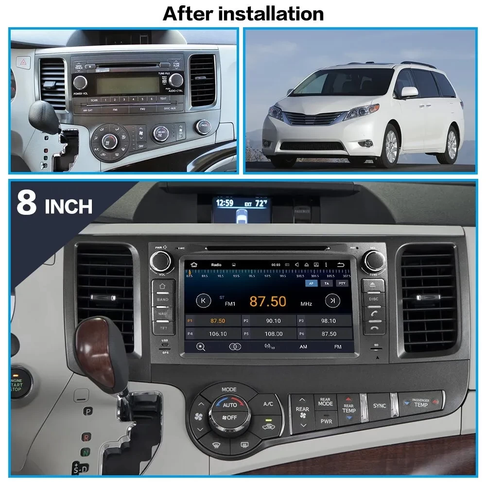 Toyota Sienna (2009-2016) Android Multimedya ve Navigasyon Sistemi