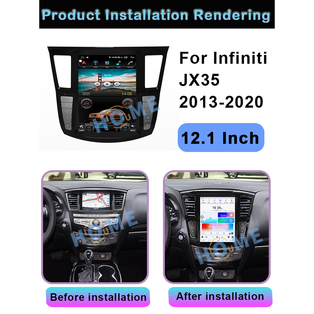 Infiniti JX35 12.1 inch Android 12 - CarPlay - Android - GPS Navigasyon - Multimedya Ekran 2013-2020