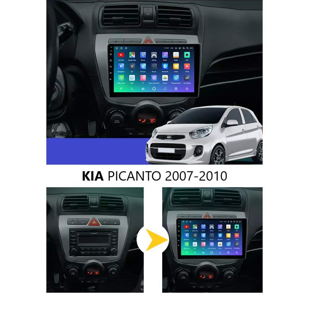 Kia Picanto (2007-2010) | Android Multimedya Navigasyon Sistemi