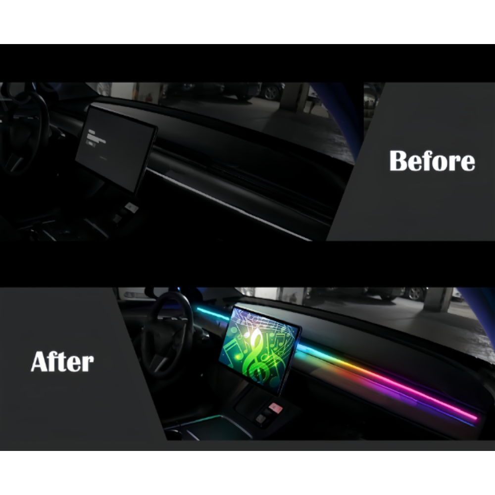 64 Renk LED Işık Şeridi - Araç İçi Ortam Aydınlatma, Dashboard Neon Kiti, USB Bağlantılı Ayak Işıkları