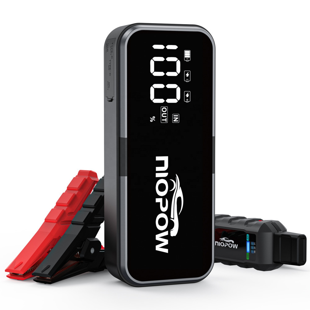 NIOPOW V1 Araç 12V Akü Takviye Cihazı Zorla Çalıştırma İşlevli (Bitmiş Aküyü Çalıştıran) (Force Start) Özellikli Acil Durum Kiti Jump Starter Enerji Şarj İstasyonu Güç Kaynağı Power Bank 24000mAh