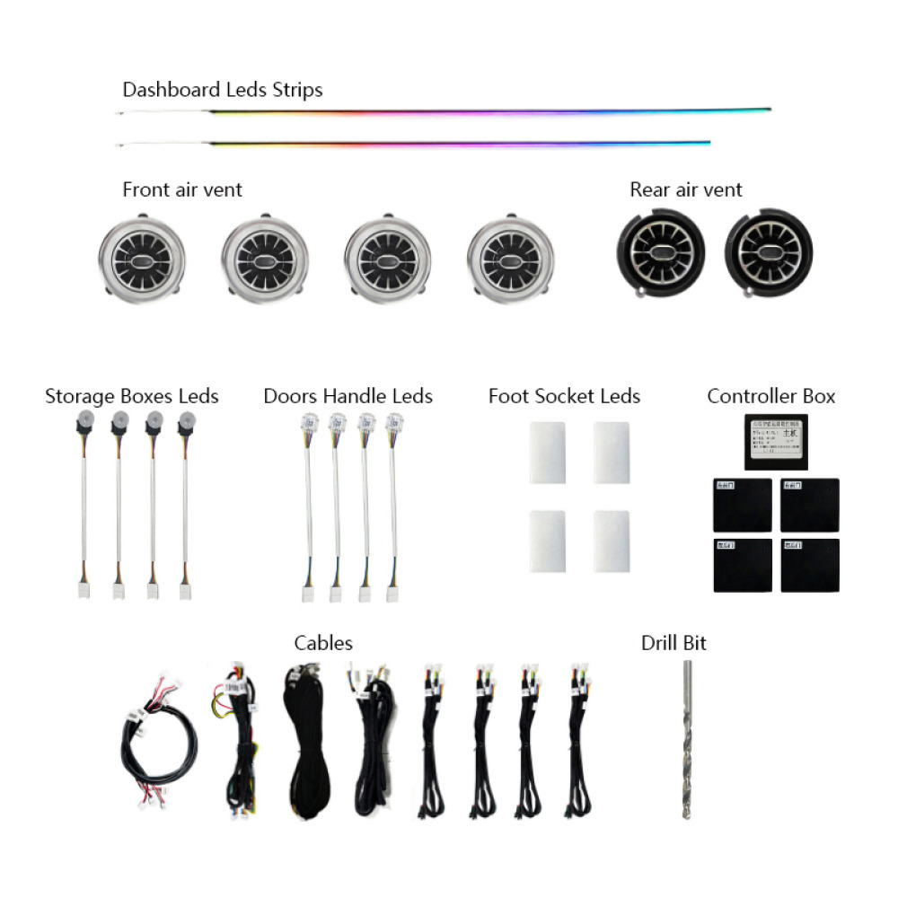 Jeep Wrangler Araç İçi Ambiyans Led Aydınlatma 2018 2019 2020 2021 2022 2023