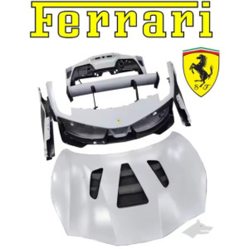 GrayWolf 488 GT3 Bumper Body Kit | Ferrari 488 GTB Dry Carbon Fiber Tuning Body Kit | Ferrari 488 GT3 Aerokit 2015-2019