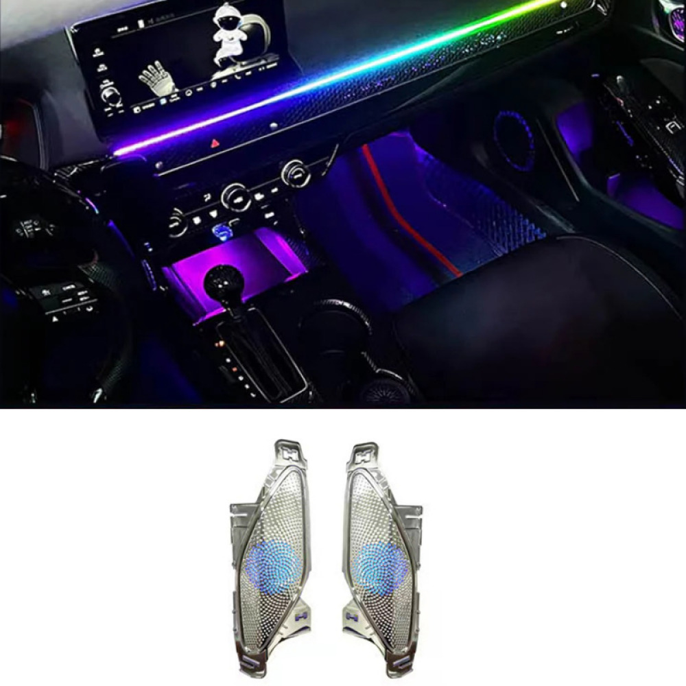 Honda Civic 256 Renk RGB Led Ortam Aydınlatma Kiti 19 Işık Tweeter Hoparlör Kapakları 2022 2023