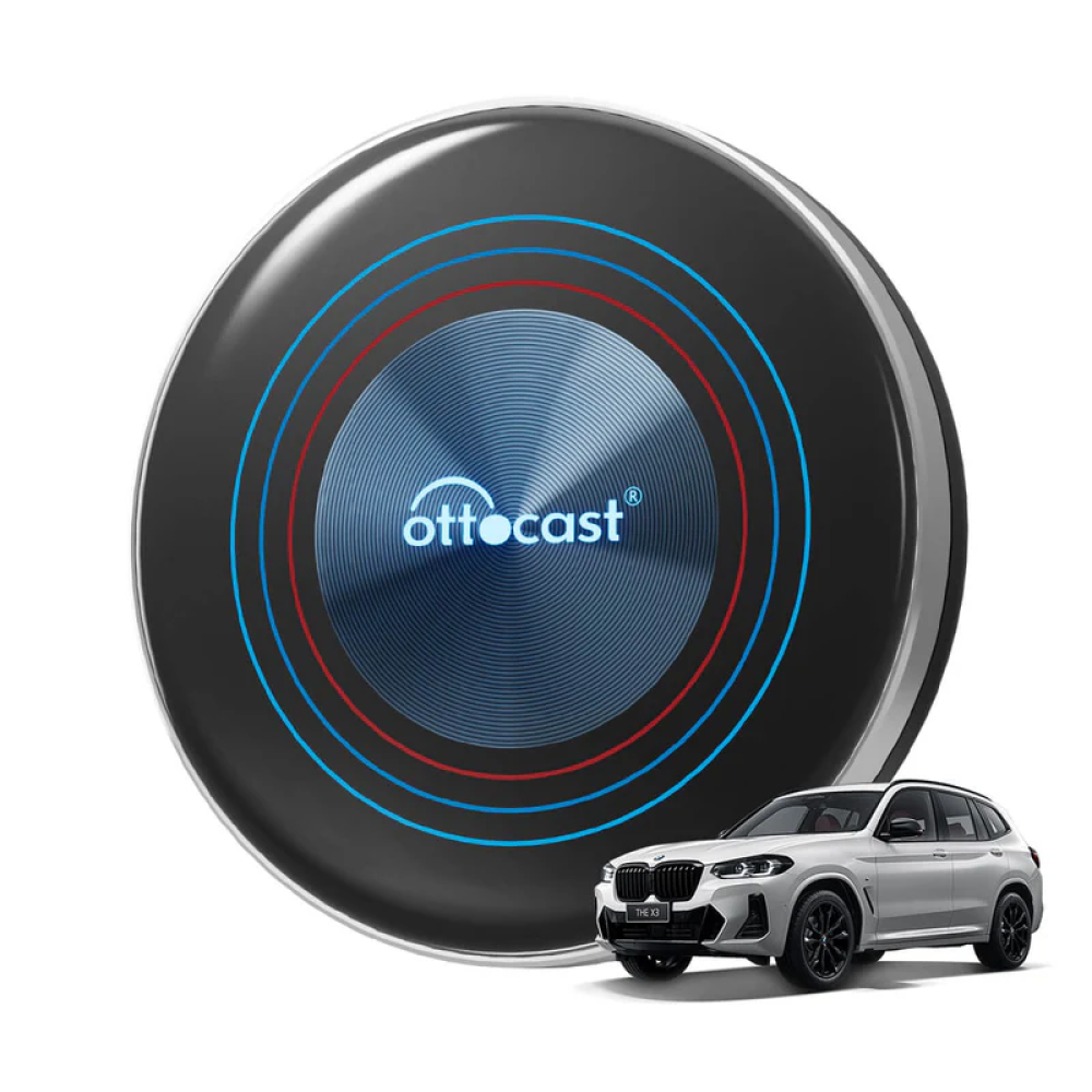 Ottocast OttoAibox i3 BMW Android 13 Kablosuz/Wireless CarPlay Üzerinden SM6125 Android Box Wi-Fi Hotspot Google Play Store Netflix Youtube Destekli