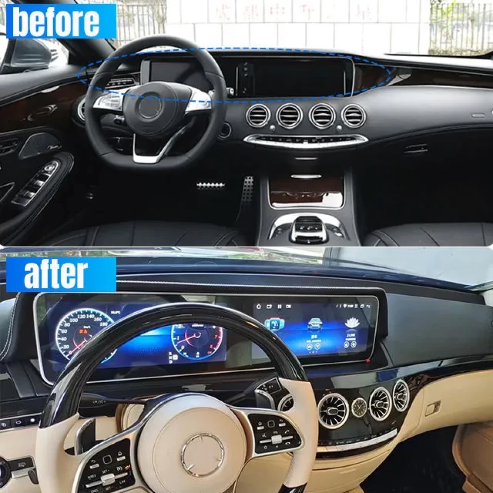 Mercedes-Benz W221 W222 S-Serisi Android Multimedya Hayalet (Çift-Dual) Ekran Sistemi 2015 2016 2017 2018 2019