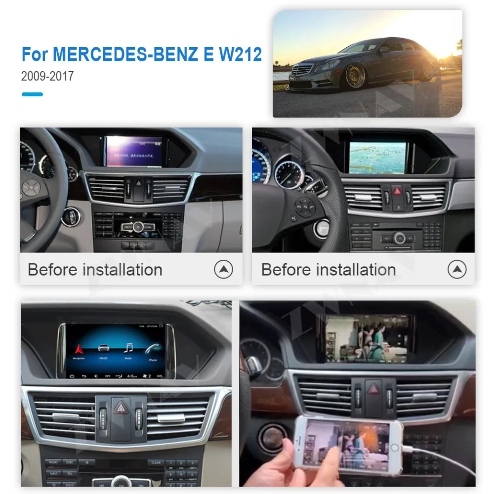 Mercedes-Benz E-Serisi W212 (2009-2016) İçin Geniş Ekran Android Multimedya Sistemi