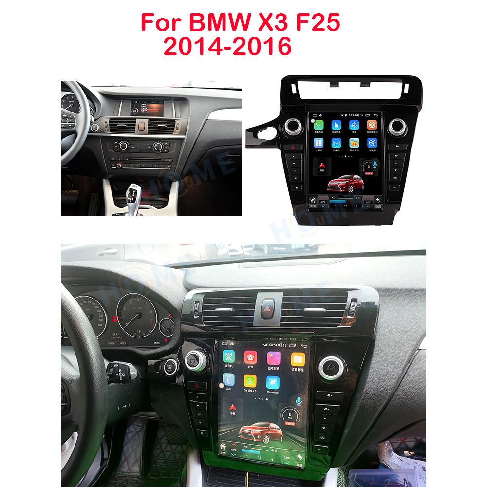  BMW X3 F25 Carplay Android Auto 14 GPS 4G DSP Navigasyon Multimedya Tesla 12.1 inç Ekran Upgrade 2014 2015 2016