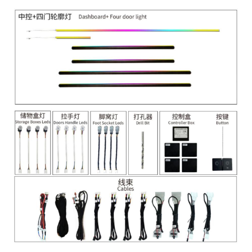 Honda Odyssey ELYSION Araç içi Ambiyans RGB Led Aydınlatma 2015 2016 2017 2018 2019 2020 2021 2022 2023 2024