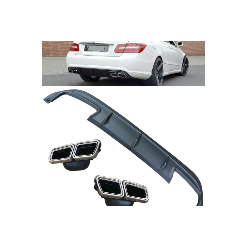 Mercedes W207 İçin Uyumlu E Coupe 2014-2016 Difüzör Ve Silver Egzoz Seti