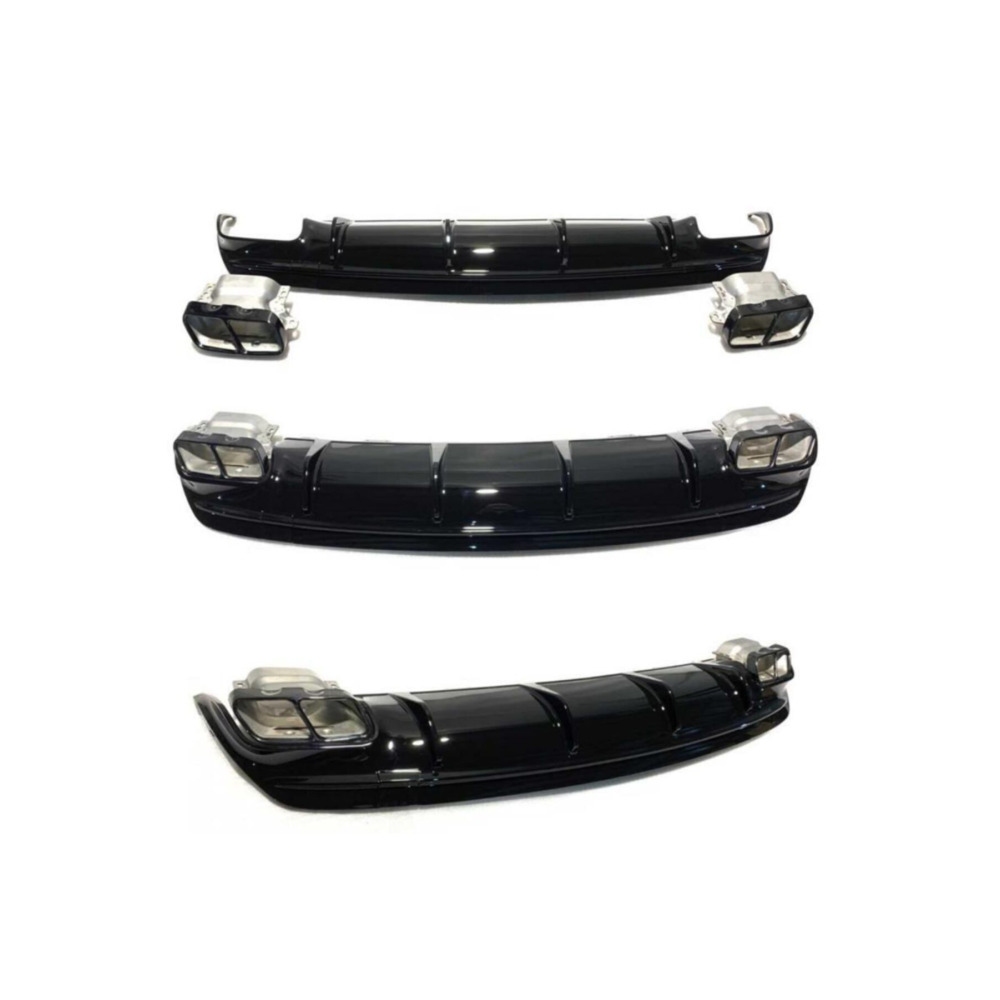 Mercedes W117 İçin Uyumlu CLA 45 Difüzör ve Egzoz Seti 13-15 Siyah Egzoz İle