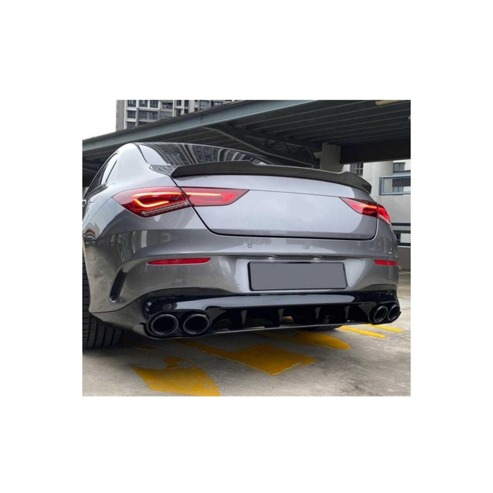  Mercedes W118 İçin Uyumlu CLA45 Difüzör & Egzoz Seti ( Siyah Egzoz ile )