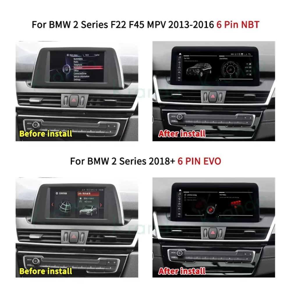 BMW 2 Serisi Android Multimedya Sistemi - 10.25 / 12.3 İnç IPS Ekran (2013–2017: F22/F23/F45/F46)