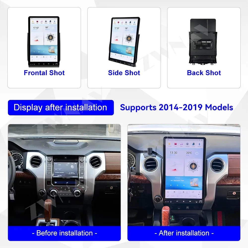 Toyota Tundra (2014-2021) İçin 16.8 İnç Dev Tesla Stil Android 13.0 Multimedya Sistemi