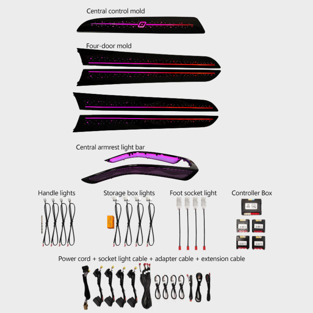 Audi A4L Araç içi Ambiyans RGB Led Aydınlatma 2017 2018 2019 2020 2021 2022 2023 2024