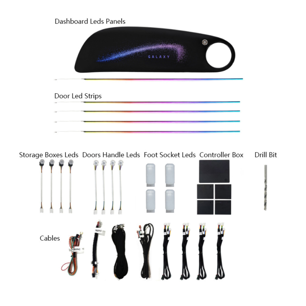  Bentley Continental 2004-2011 ve Flying Spur 2005-2012 Uyumlu Renkli LED İç Aydınlatma Atmosfer Ortam Ambiyans Seti