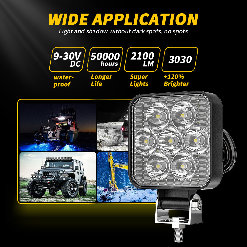 OFF-ROAD için 2.5 inç 7 LED Mini Spot Deniz Spot Işık 4x4 Jeep JK 4Wd Kamyon 12V-24V