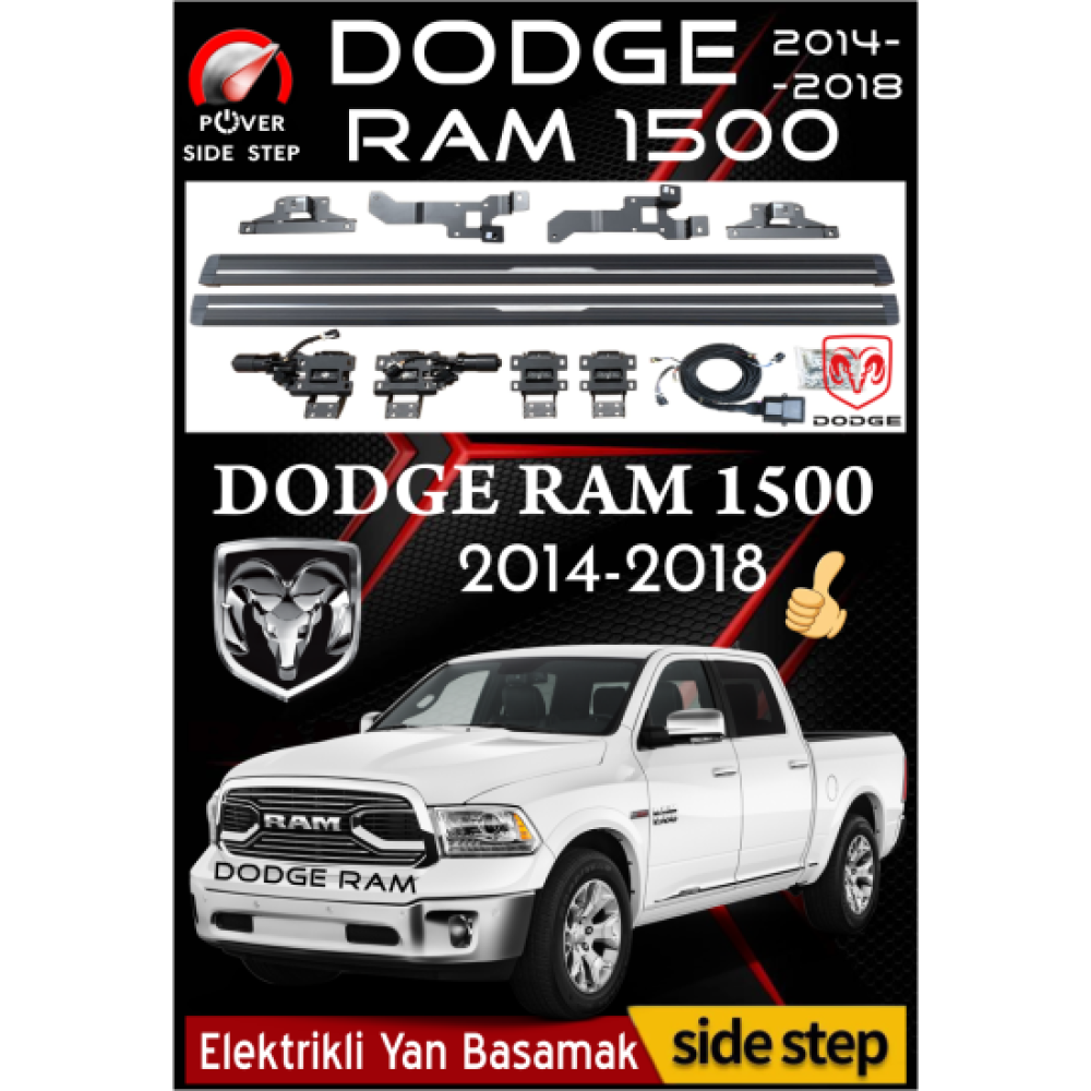 Dodge RAM 1500 2014-2018 Otomatik Elektrikli Yan Basamak