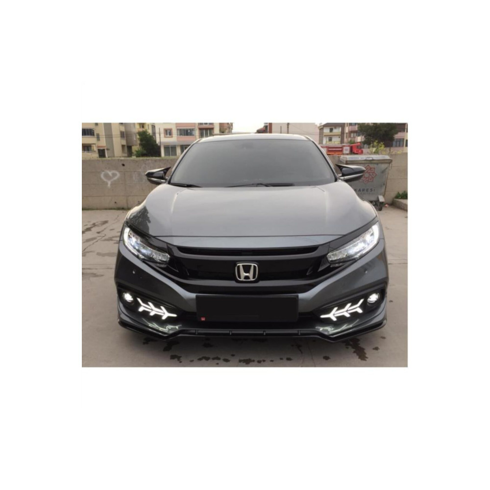 Honda Civic İçin Uyumlu Fc5 (2019+) Makyajlı Kasa Ön Sis Ledi Uçak Ağaç Dizayn Hareketli