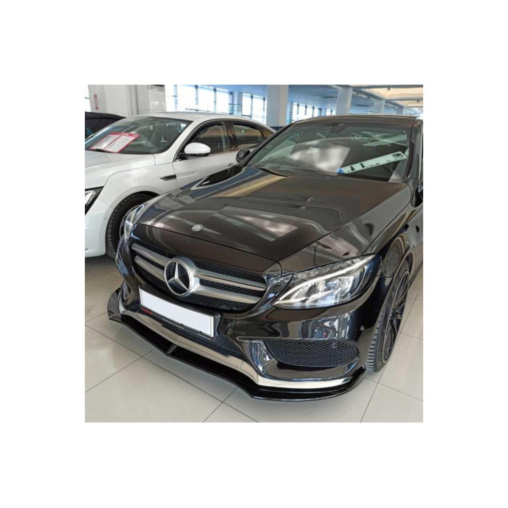  Mercedes W205 Için Uyumlu C Serisi Ön Lip Brabus 2015-2018 Makyajsız Kasa - Piano Black