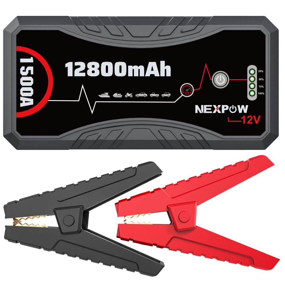 Nexpow 12V Taşınabilir Mini Acil Durum Güç Kaynağı Kiti Araç Takviye Cihazı Jump Starter & Hızlı Şarj Enerji Güç İstasyonu Power Bank 1500A