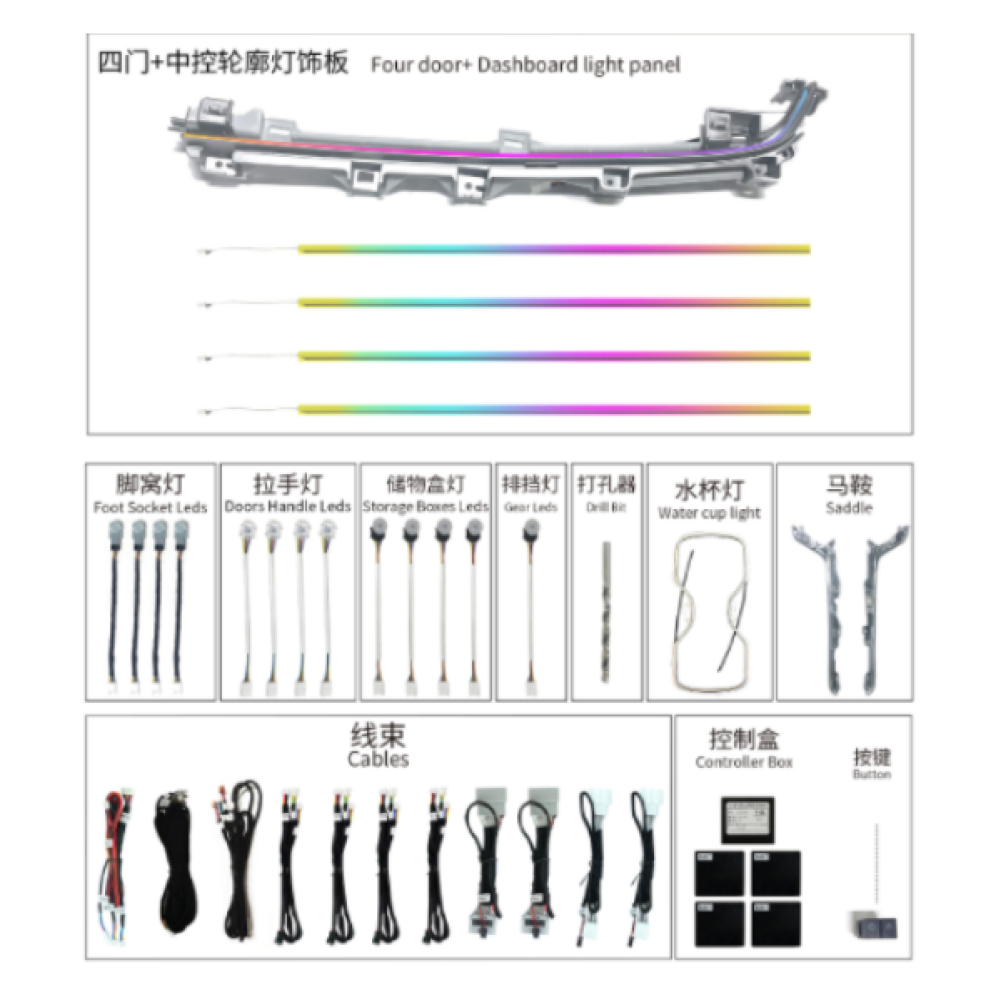 Honda Civic Araç içi Ambiyans RGB Led Aydınlatma 2018 2019 2020 2021 2022