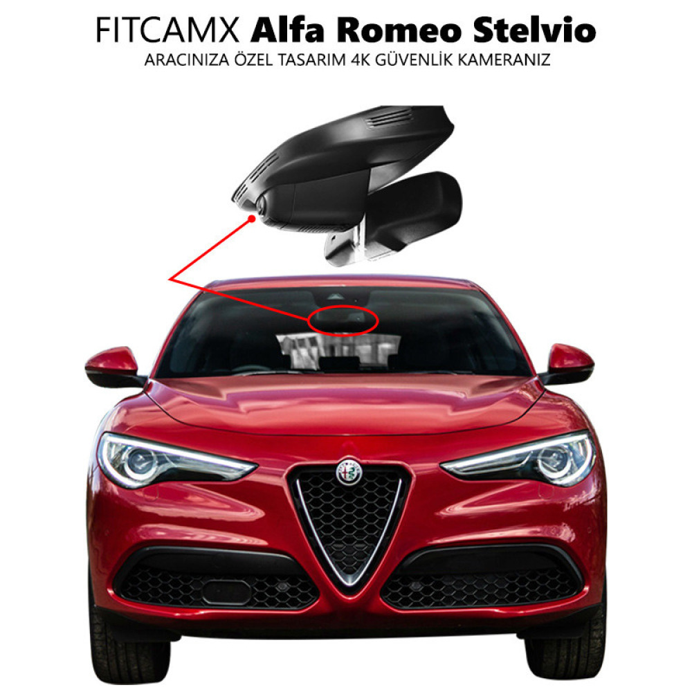 Alfa Romeo Stelvio Modele Araca Özel 4K Araç Kamerası 2017 2018 2019 2020 2021 2022 2023
