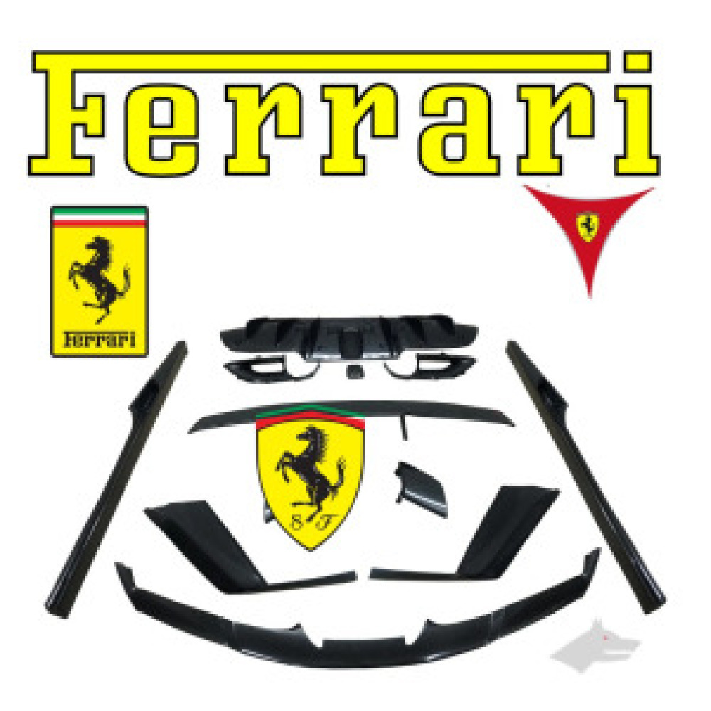 GrayWolf 488 N Style Carbon Fiber Aerokit for Ferrari 488 Dry Carbon Fiber Body Kit for Ferrari 488 Carbon Fiber Wind Spoiler