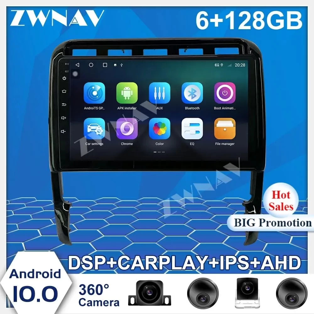 Porsche Cayenne (2002-2010) 6GB RAM + 128GB ROM 360° Kamera Destekli Android Multimedya Sistemi